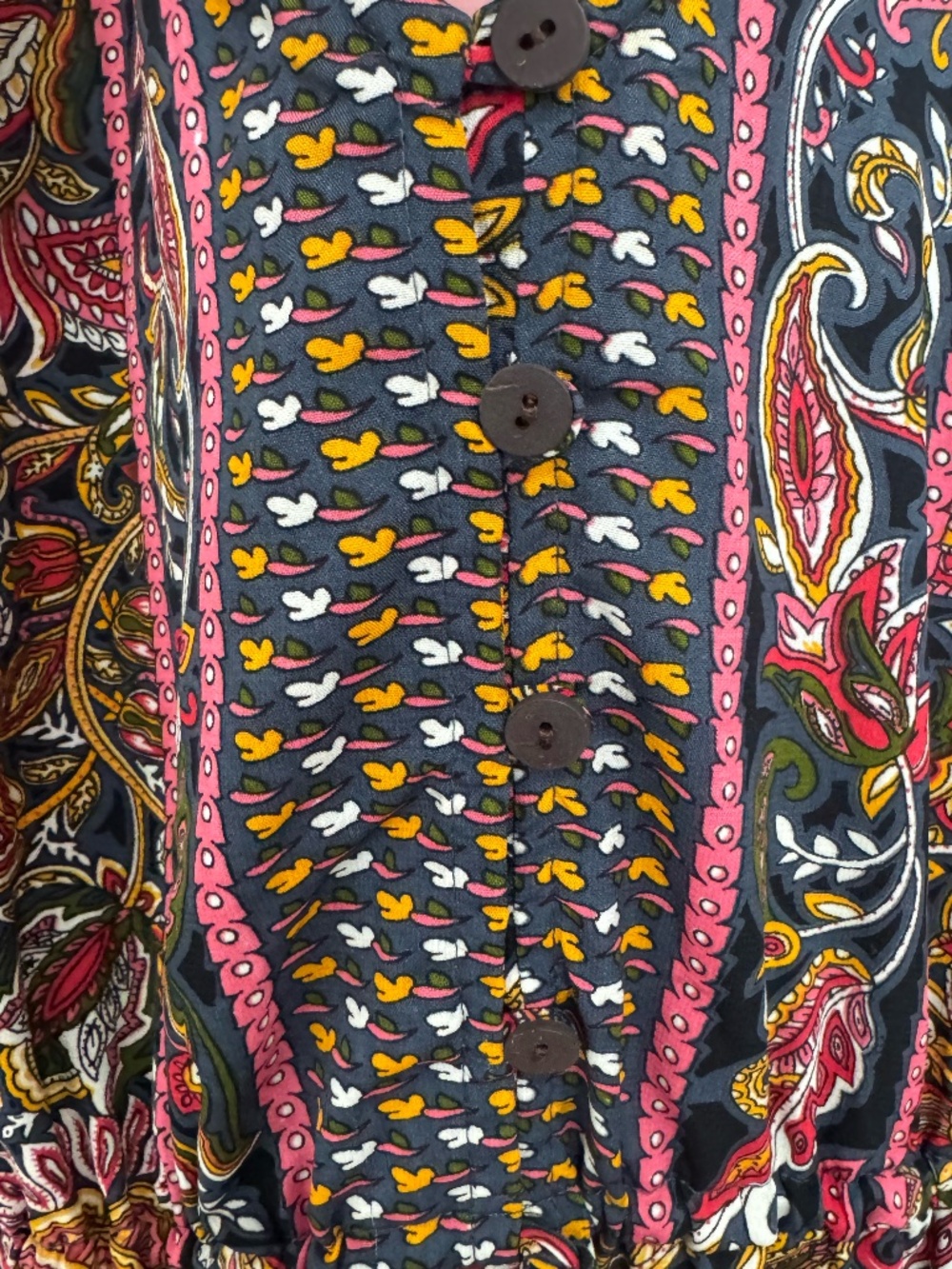 Anthropologie Boemo Boho Paisley Maxi Dress Size M Long Sleeve Tiered - Picture 5 of 10